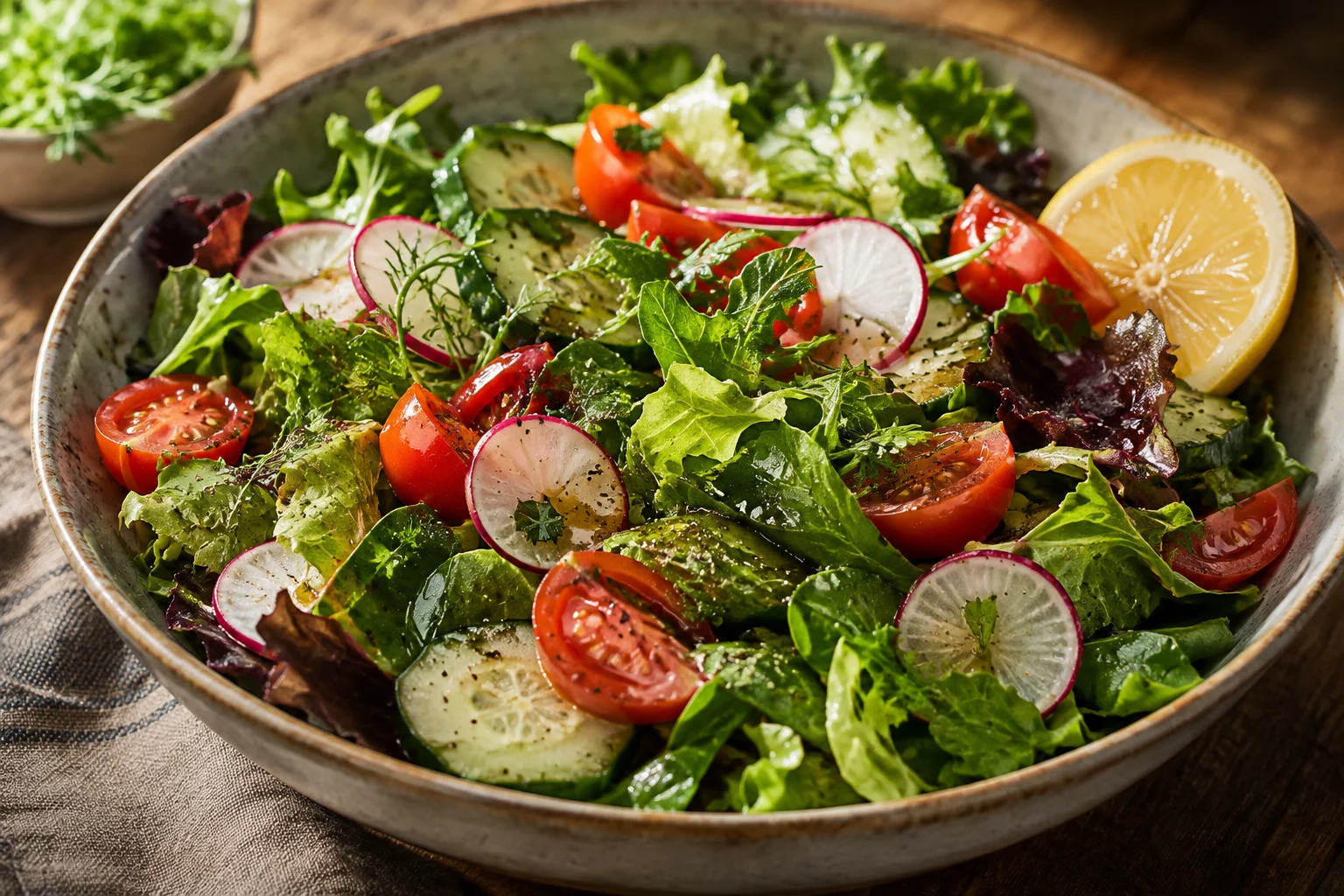 Lemon dressing with fine pink or Celtic salt