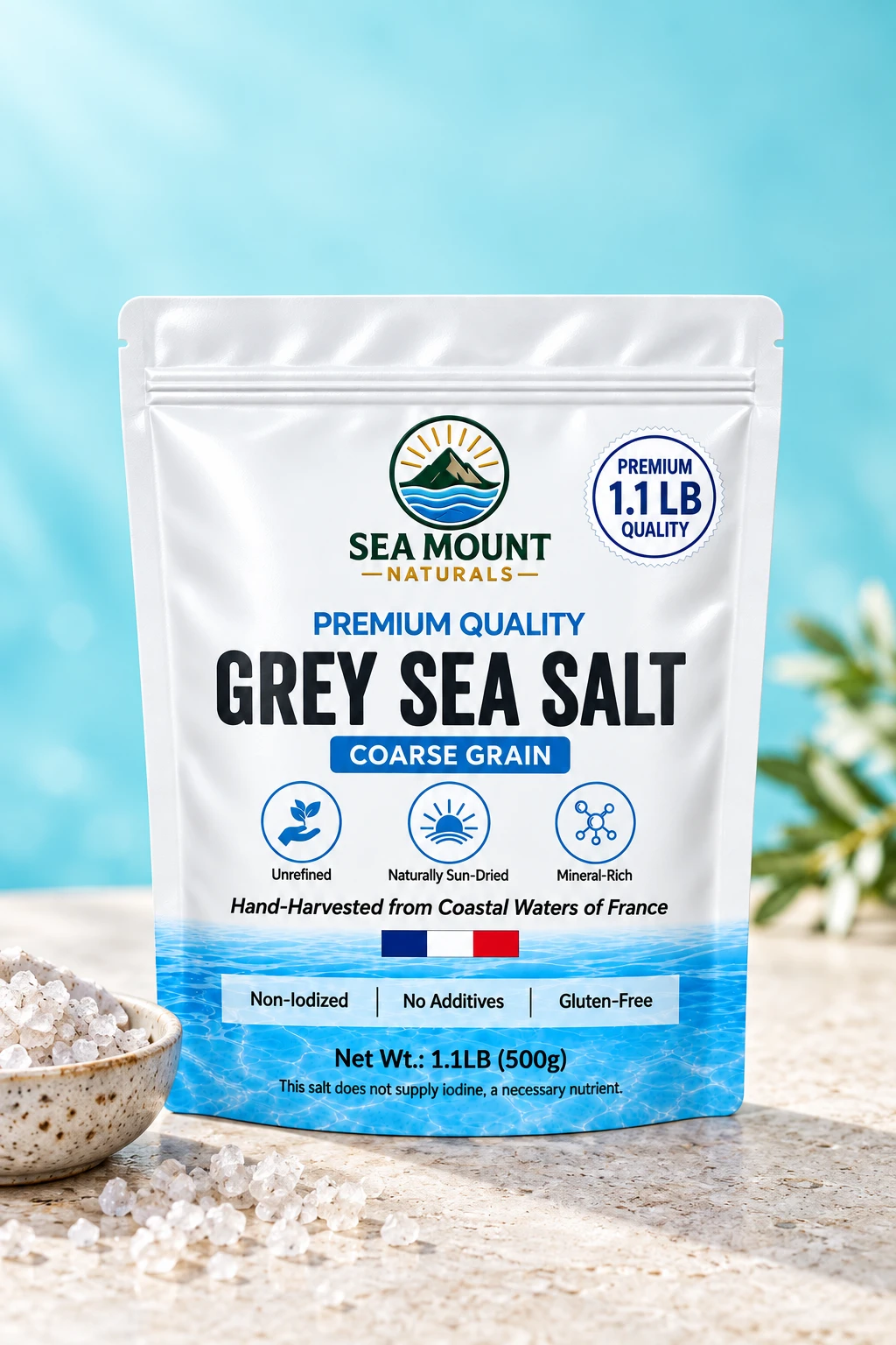 French Grey Sea Salt in a bright editorial setting