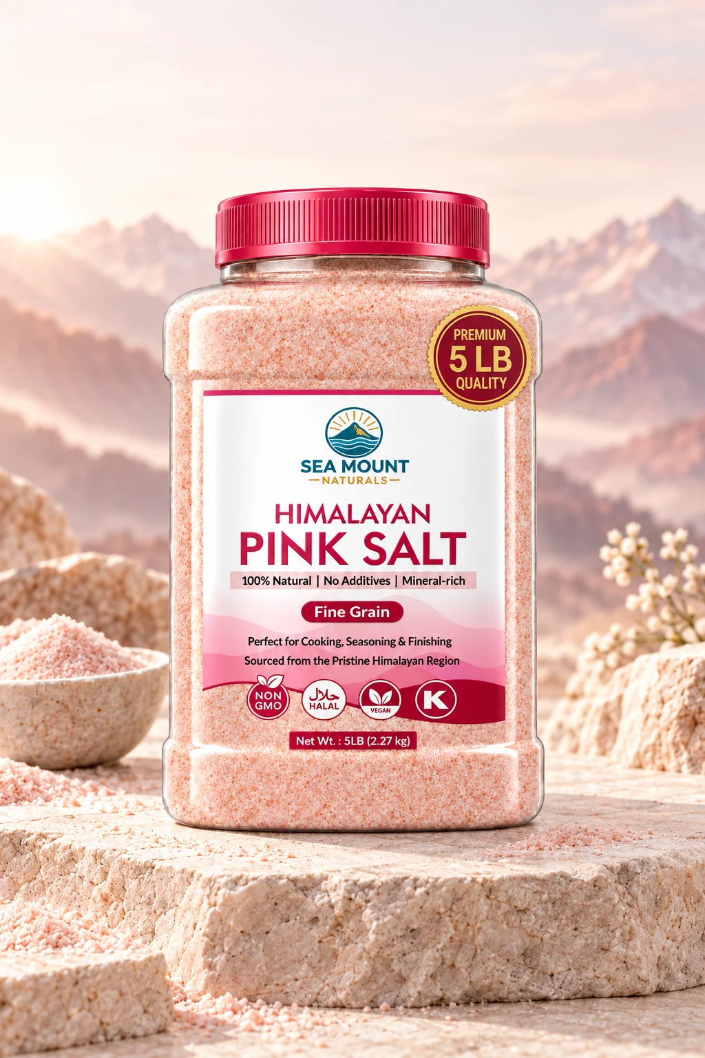 Himalayan Pink Salt — Fine grain, 5 lb