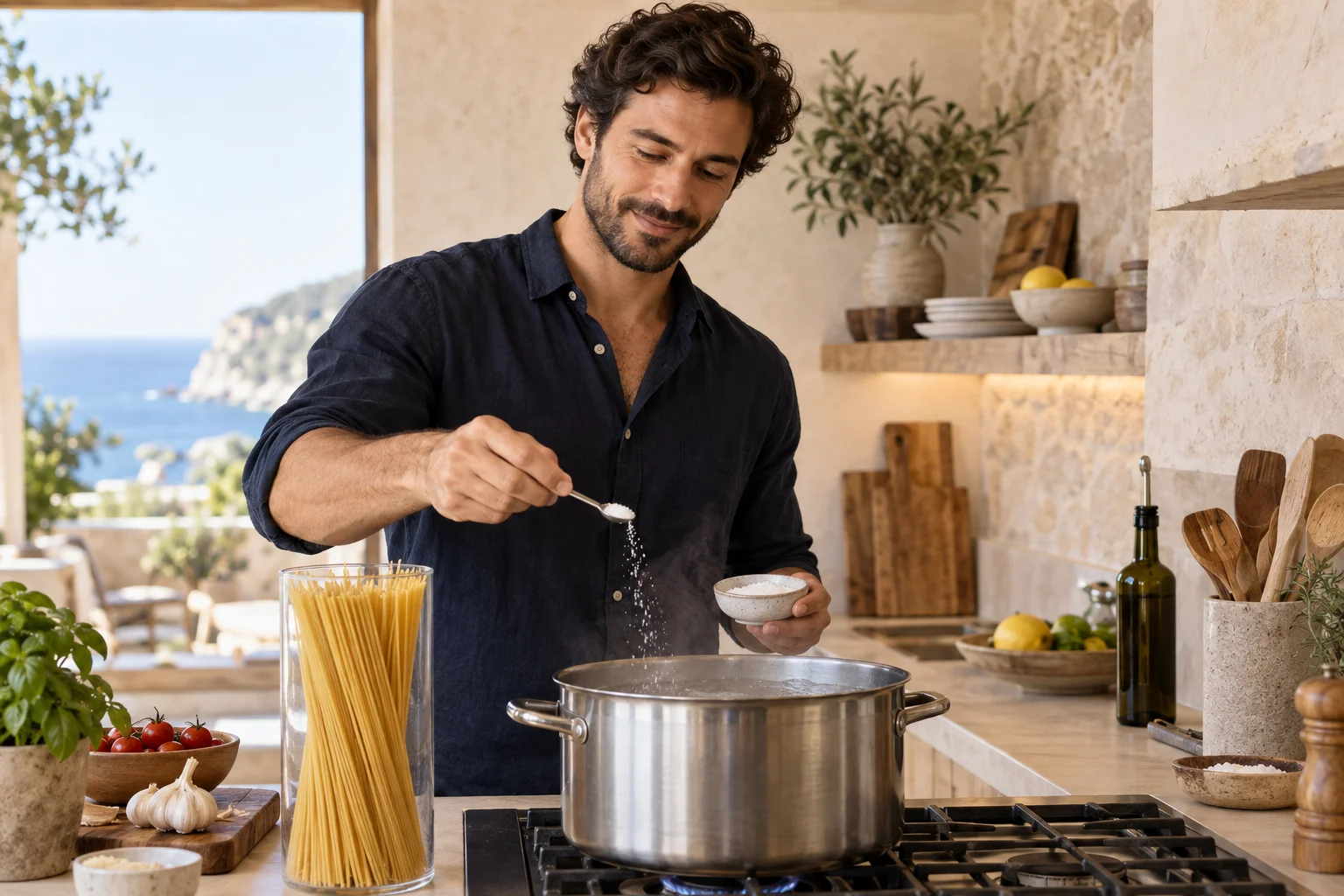 Season the cooking water